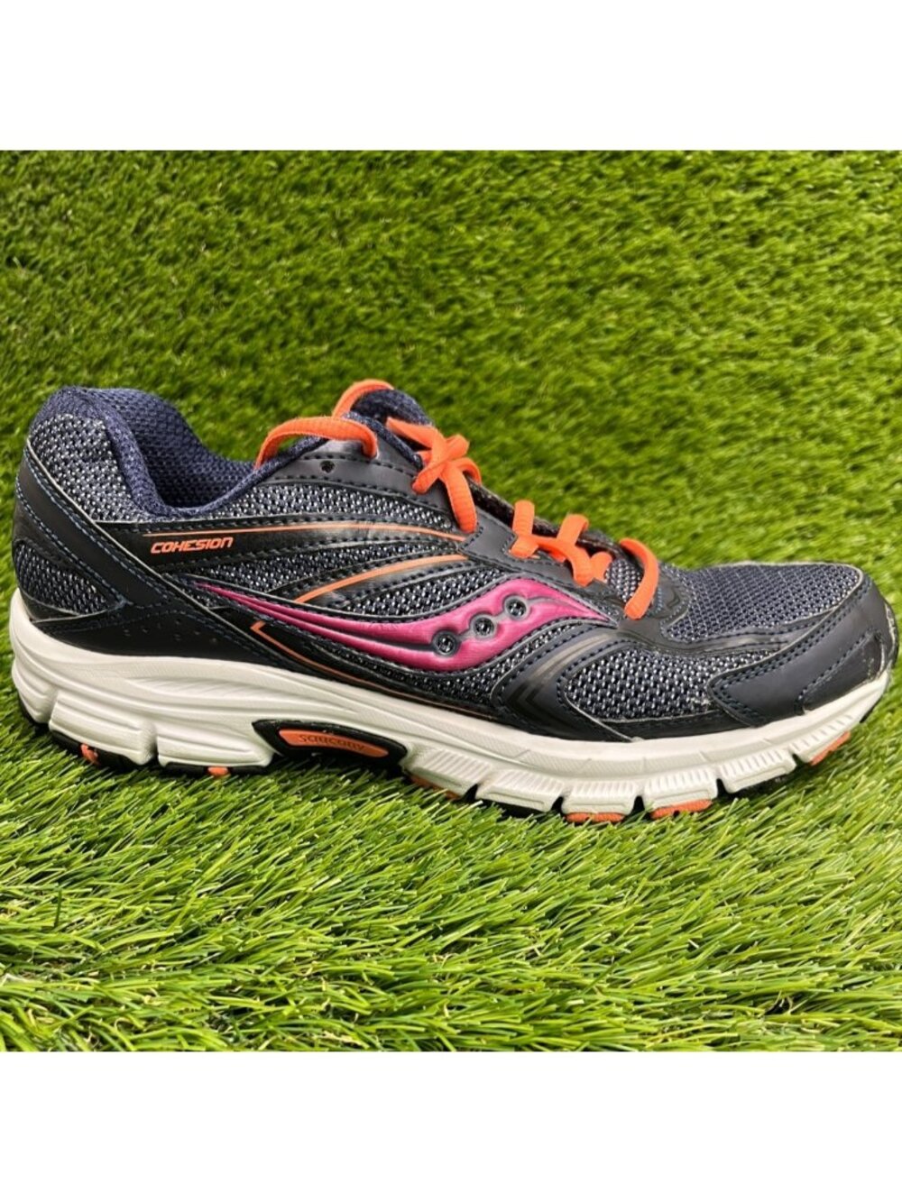 Saucony Cohesion 9 Womens Size 8.5 Blue White Athletic Running Shoes Sneakers